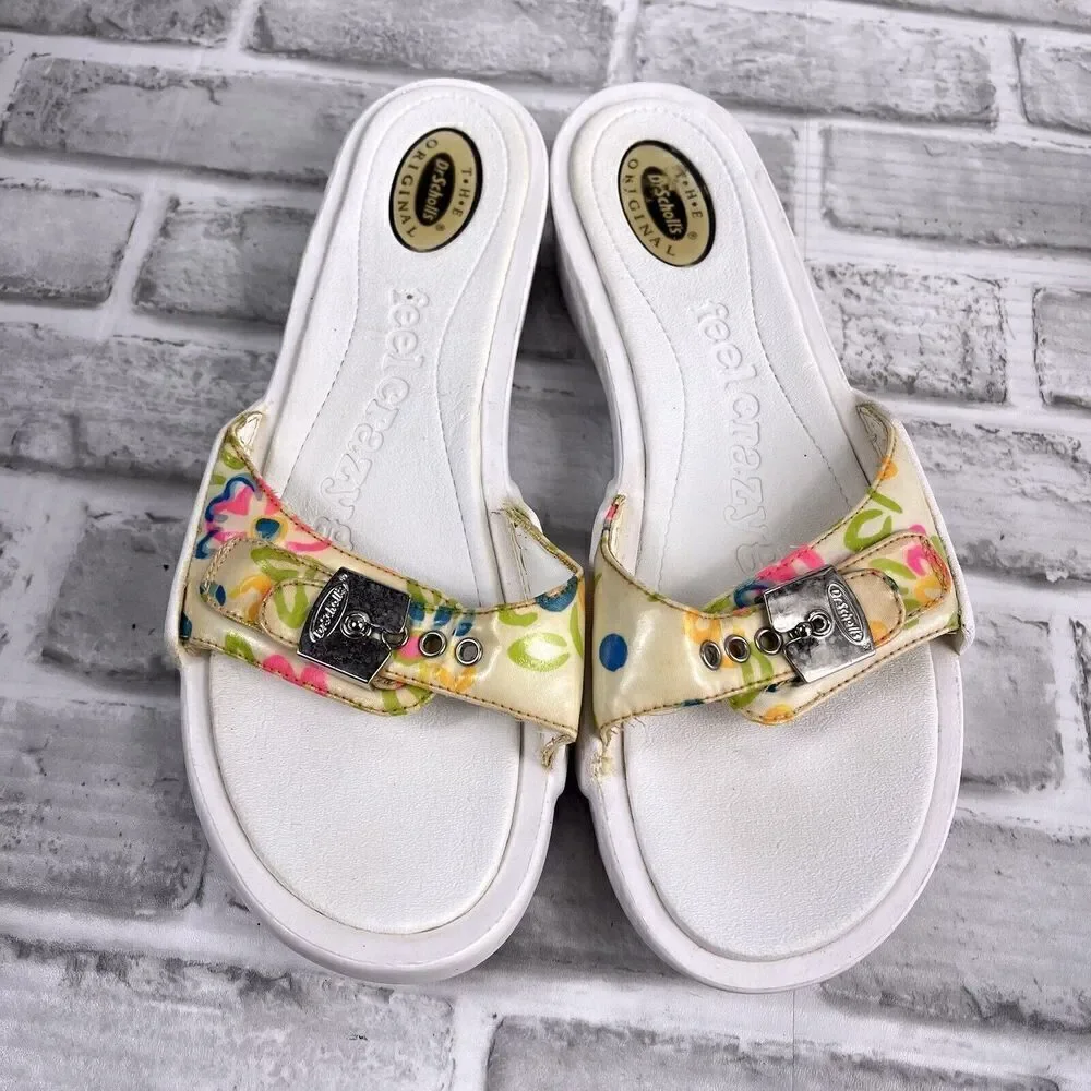 Dr. Scholl’s Women's Size 10 Vintage White Floral Twist Comfort Slide Sandals